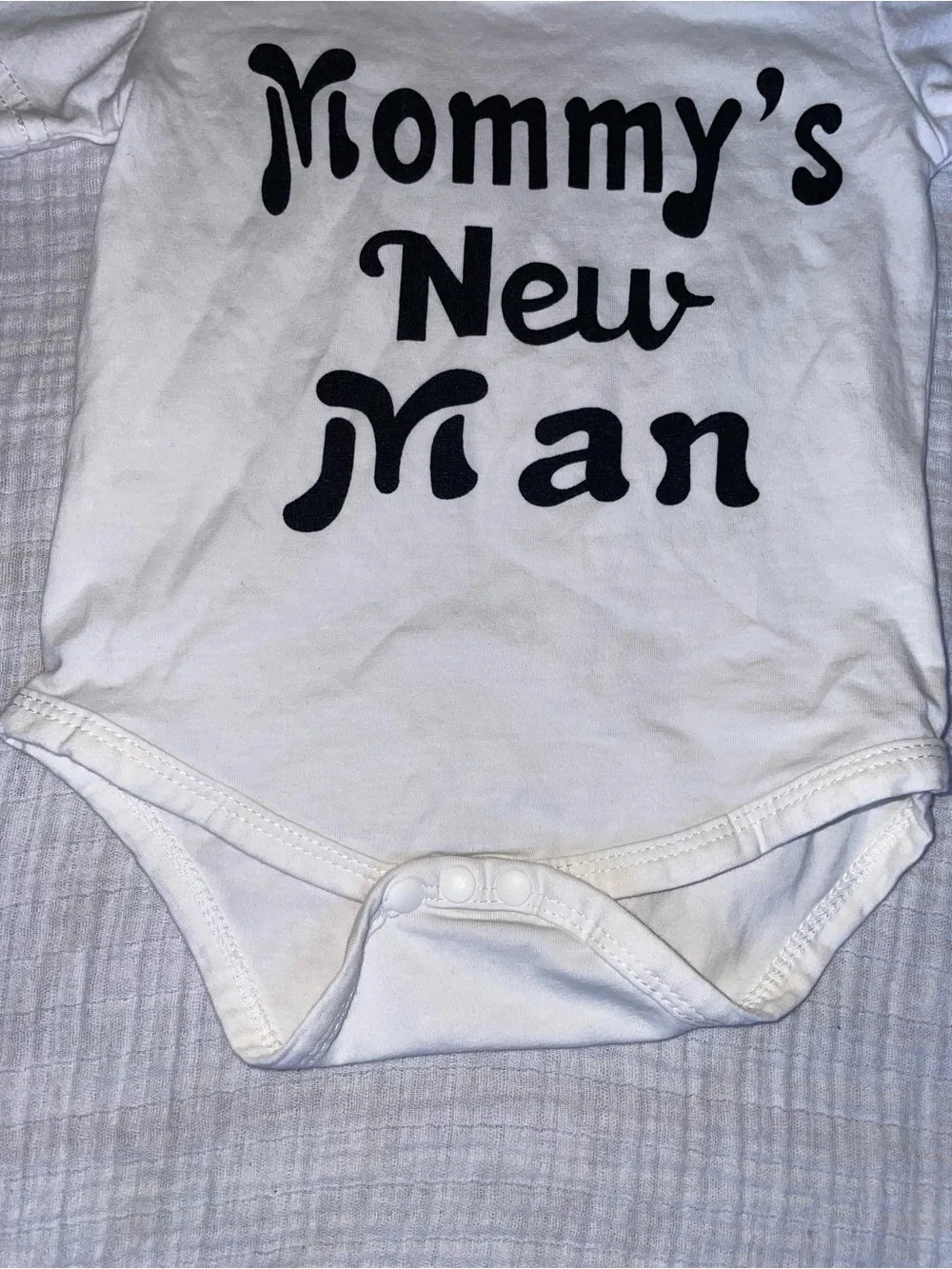 Mommy's New Man White Baby One-Piece Bodysuit